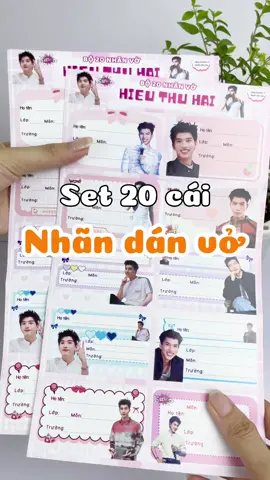 Set 20 nhãn dán vở có hình anh Hiếu nè mấy bà, quá là yêu luôn #nhandanvosieudep #hoctap #dodunghoctap #nhanvomonhoc #hieuthuhai #review #ellie #tiktokviral 