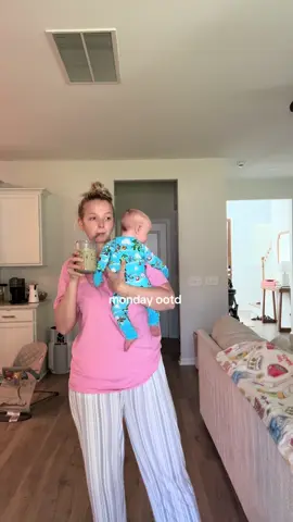 We had a rough night so pajamas all day it is! Oh and this is my second coffee 🤪🥲 #babytok #momandbaby #OOTD #babytok #fyp 