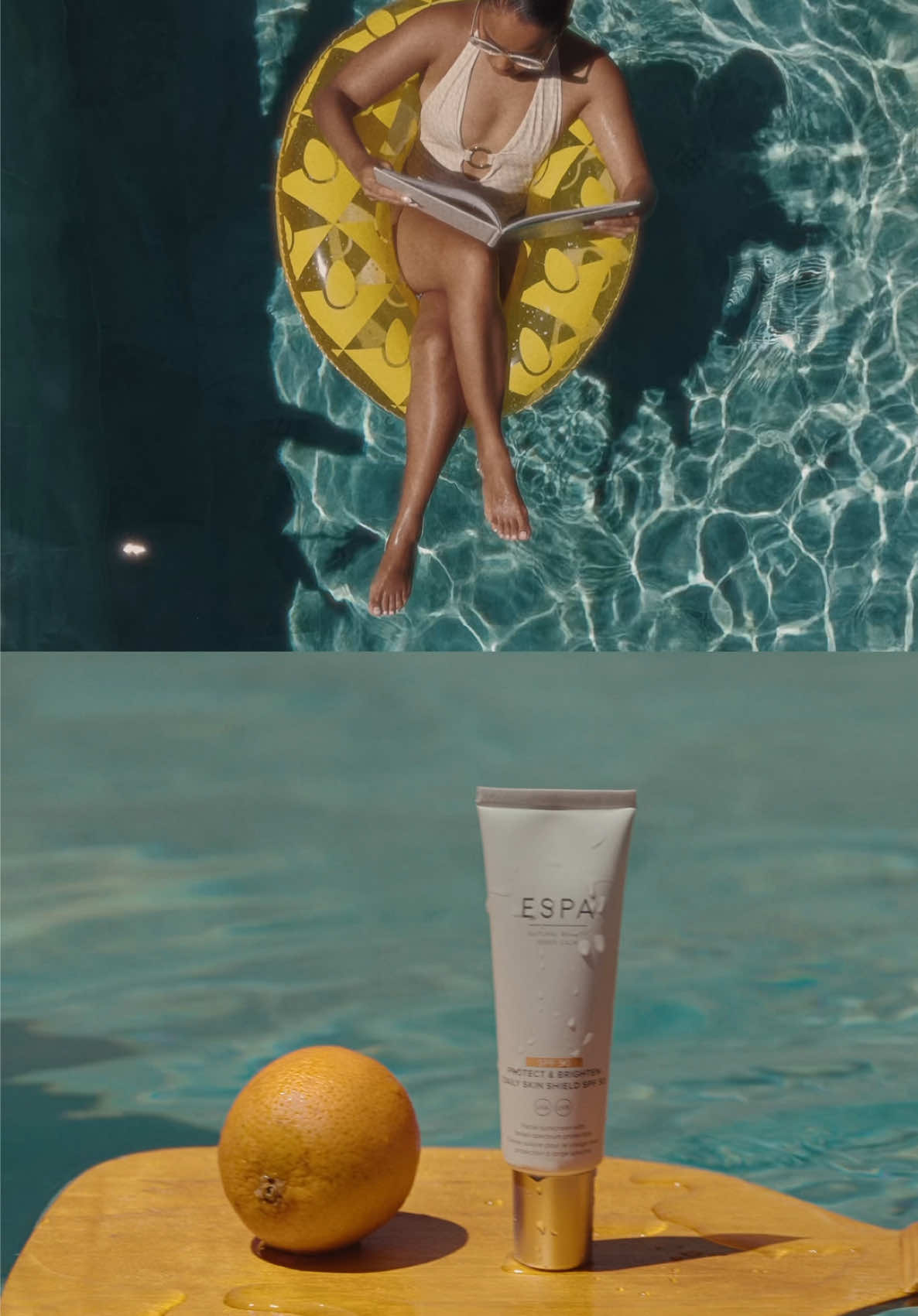 My poolside ritual: SPF50 & no sun stress. Light on skin & heavy on protection. My holiday skin essential @ESPA Skincare ☀️🧴⛱️  #SPF50 #skincare #skinessentials #espaskincare 