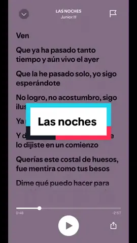Las noches-Junior h#lyrics_by_fer #parati #tiktokponemeenparati #sadgirl #sadboy 