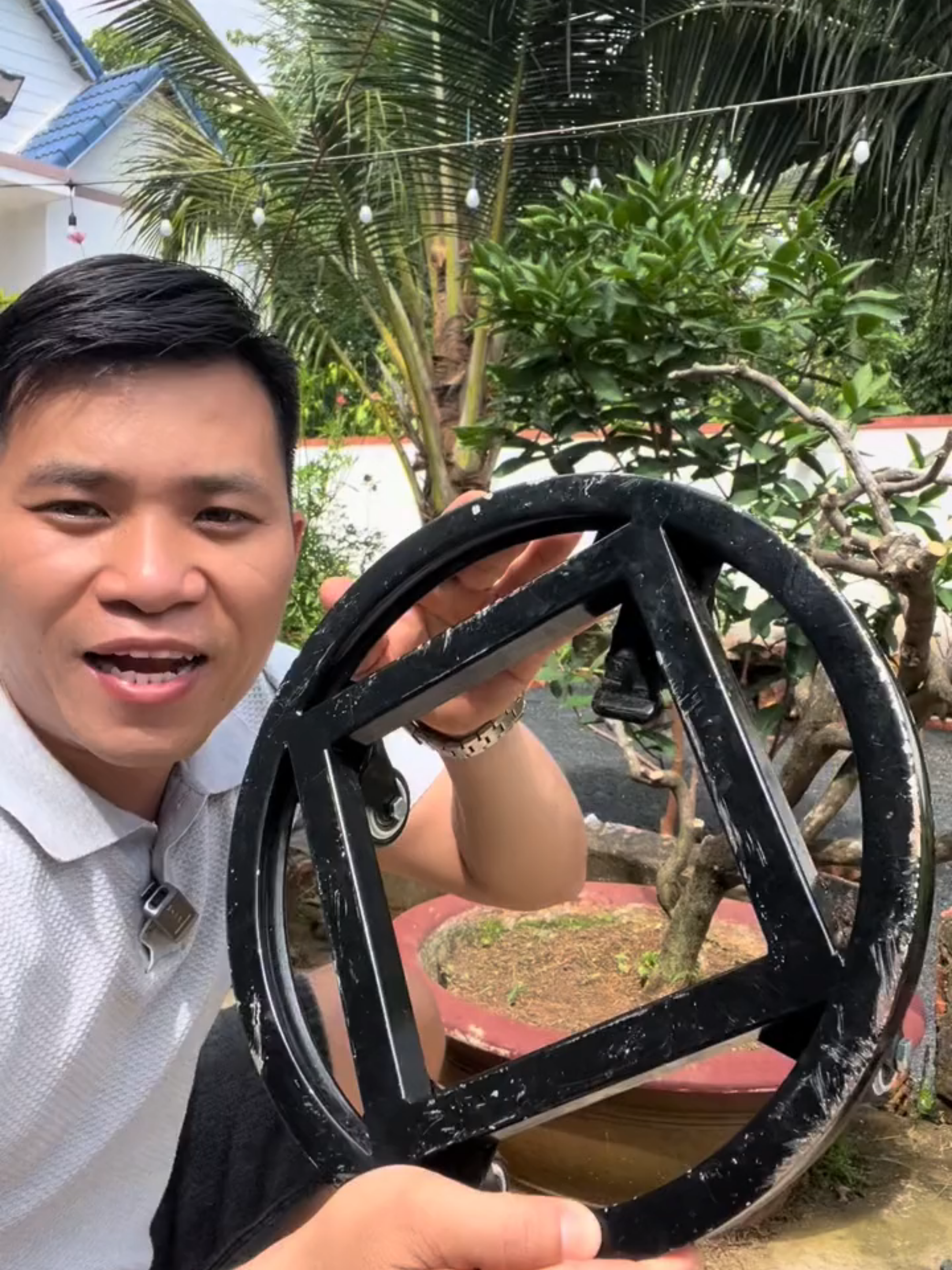 Mua đế kê này để dễ dàng đẩy chậu cây to không cần khiêng nặng nữa! #ongbonongdanreview #trongcay #lamvuon #banhxecaosu