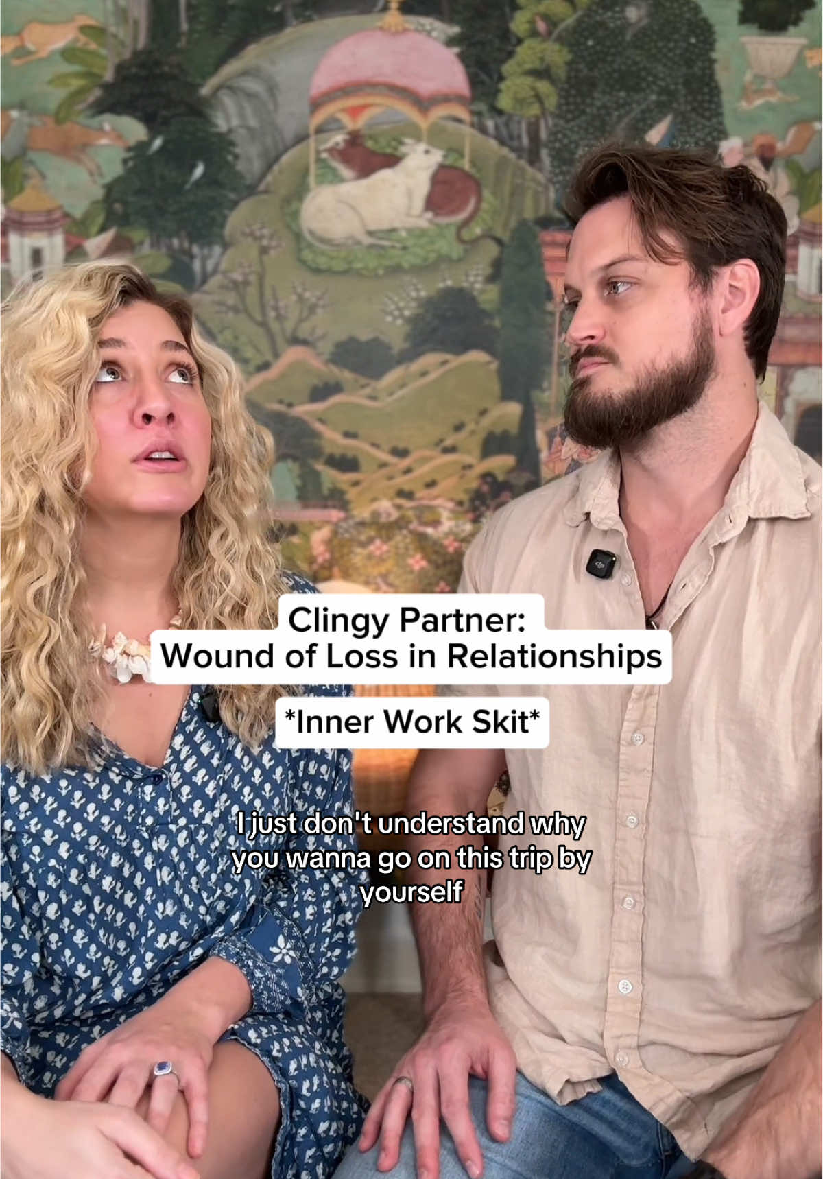 Ash is acting out the role of someone who is overcompensating for a wound of loss. Someone with this wound has a past of losing someone or something they deeply loved, unexpected losses, death, divorce, heartbreak, illness, or major past regrets. They fear losing again in the future and seek to avoid any potential grief or regret later on in life. To cope with this fear, they overcompensate and externally seek to prevent losing their partner. They will overly immerse themselves in their partners life and become anxious or suspicious of their partner's actions. They can become overly emotionally invested in their partner's expressions of love or lack thereof. To heal this wound, they need to be able to face the fear of potentially losing their partner and build the self esteem to find empowerment in their own independence. They need to build trust with themselves that they can adequately handle life's challenges and changes. A supportive partner can help this process by offering reassurance but also compassionately encouraging boundaries and independence.   - for more guidance on how to heal this wound and support your partner, The Inner Work of Relationships is available on TikTok shop and Amazon! #innerwork #relationshipproblems #relationshipissues #relationshiptips #relationshipadvice #marriageadvice #anxiousattachment #couplescounseling #communicationskills #selfhelptips #theinnerworkofrelationships 