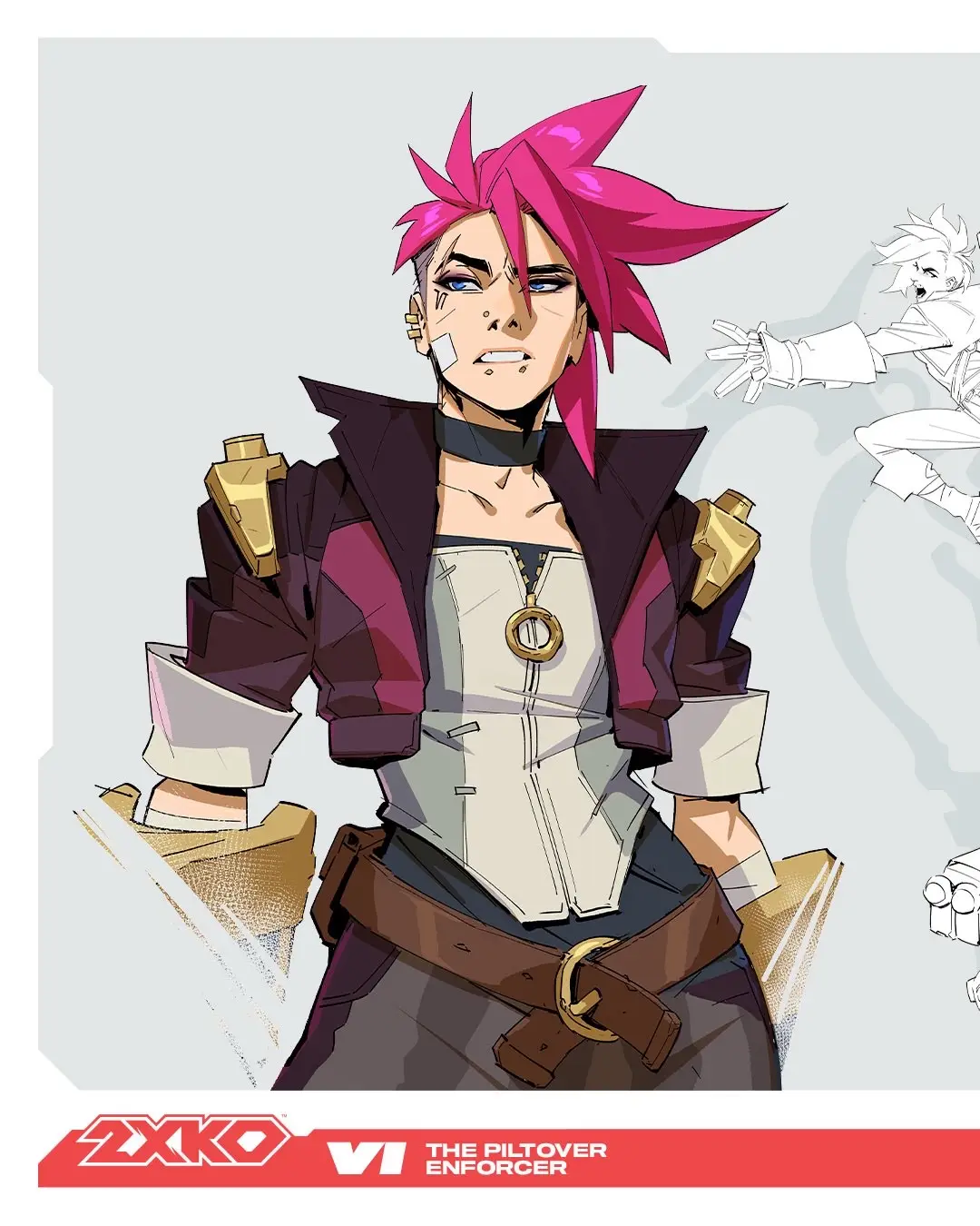 vi's gauntlets are powered by hextech crystals, which have never caused anything bad