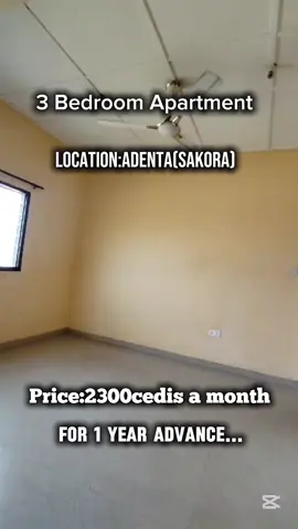 A very affordable and spacious 3 bedroom apartment around Adenta(Sakora).Price:2300cedis a month for 1 year advance.#adentasakora #accra #roomhunting #3bedroom #affordable #accraapartments #fyp #ghanatiktok🇬🇭 #roomquest 