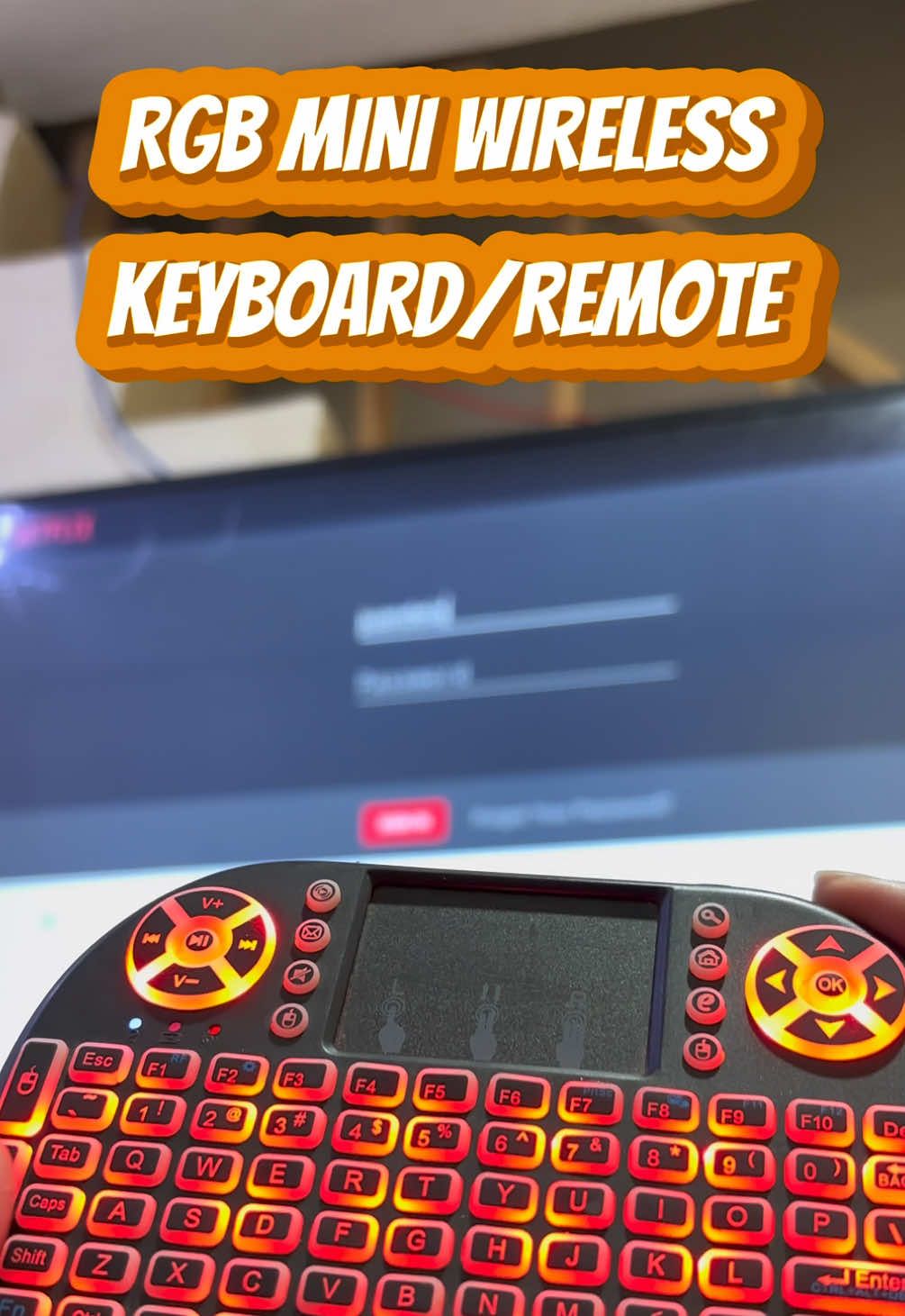 Hindi na mahirap mag type or search because of this RGB Mini Wireless Keyboard. 😁☺️ #wirelessremote  #minikeyboard  #wirelesskeyboard  #keyboardforsmarttv  #wirelessminikeyboard  #universalremote  #tvremote 