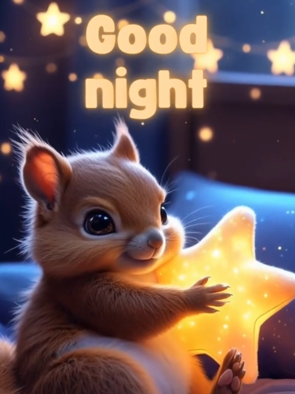 Sweetest Good Night 🌙✨#GoodNight #SweetDreams #BedtimeMagic #CuteAnimation #TikTokArt #SquirrelLove #BuenasNoches #Dobranoc #СпокойнойНочи #晚安 #癒し 