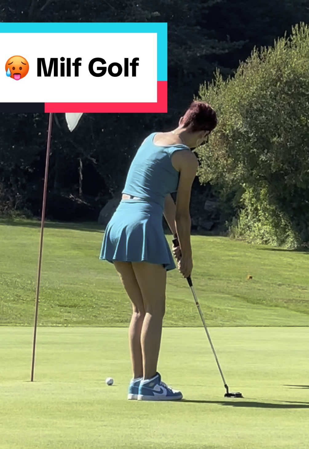 Great chip still working on putting 😅 ⛳️🏌️‍♀️ #golf #chip #putting #green #happygilmore #wifey #golfing #marriedlife 