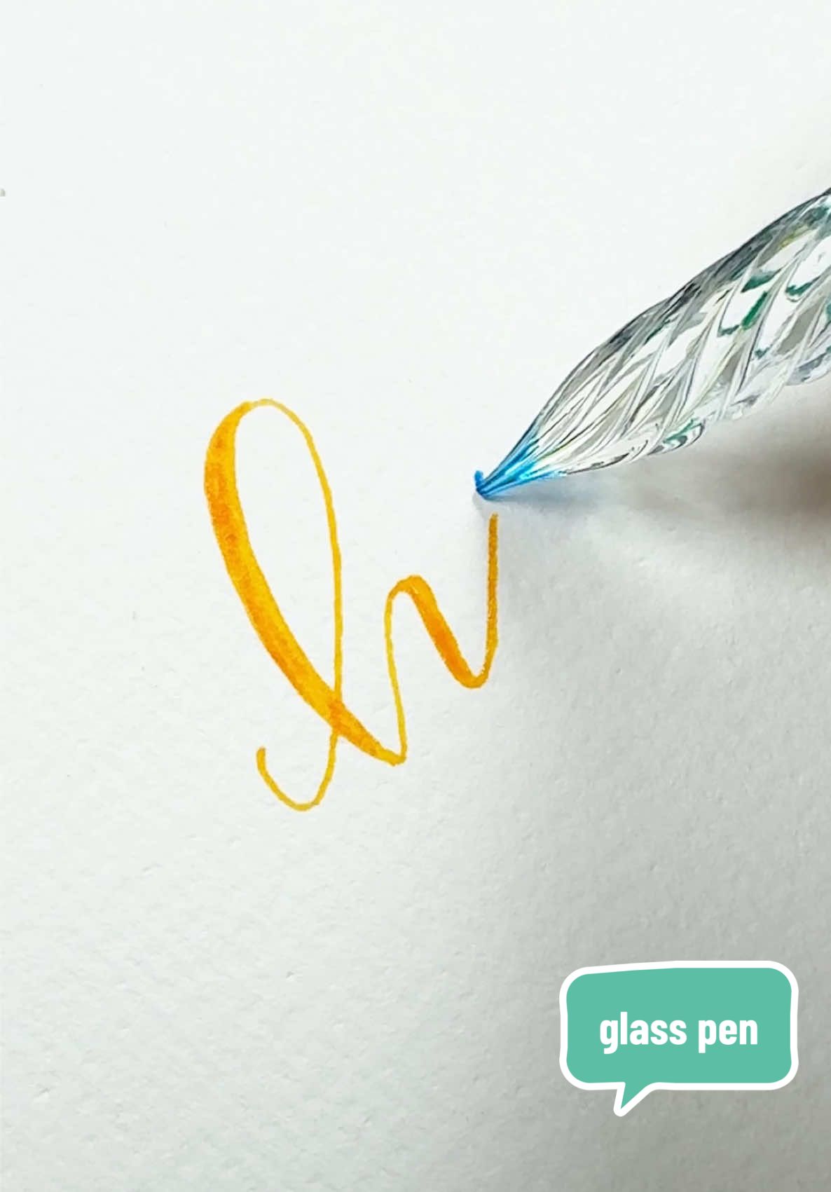 Day 12 - Dip Pen with yellow and blue ink. One word a day, different pens. Here’s your sign to try a glass dip pen. Purchase inexpensive ink and a glass pen and start writing. It doesn’t have to be beautiful or perfect. Just start. 