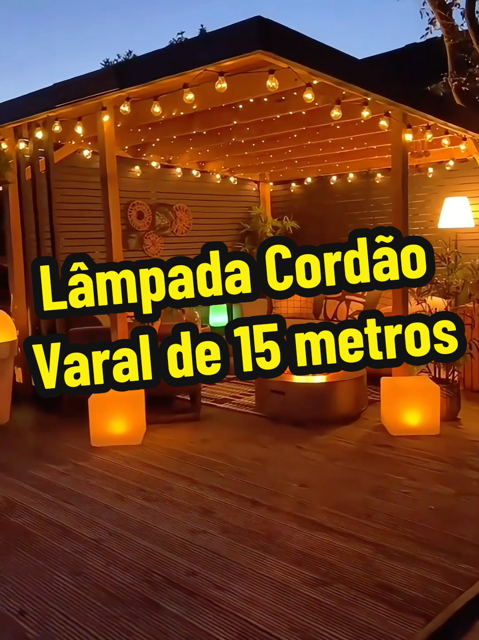 Incluindo Lâmpada Cordão Varal de 15 metros. #lâmpadas #varal #cordao #quintal 