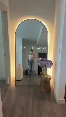 So cute and easy!! 🔗🔗 in b!000 #DIY #amazonhomedecor #apartmentdecor #ledmirror 