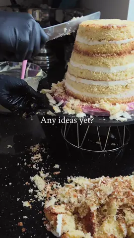 Part 2. If you saw part one and now part 2, do you have any ideas? Part 3 coming soon!💁‍♀️ The finale! Stay following to find out 🥰  My tools came in so handy for this cake! Using my 8inch and 6inch ganache plates to perfect my ganache layer ✨ available to buy at my website  Using my ganache recipe available on my YouTube channel for the perfect finish and stability especially for custom shaped cakes ✨  More recipes and cake tutorials available at my website ✨  #sarahscakecompany #recipes #cakeartist #caketutorials #foryou             