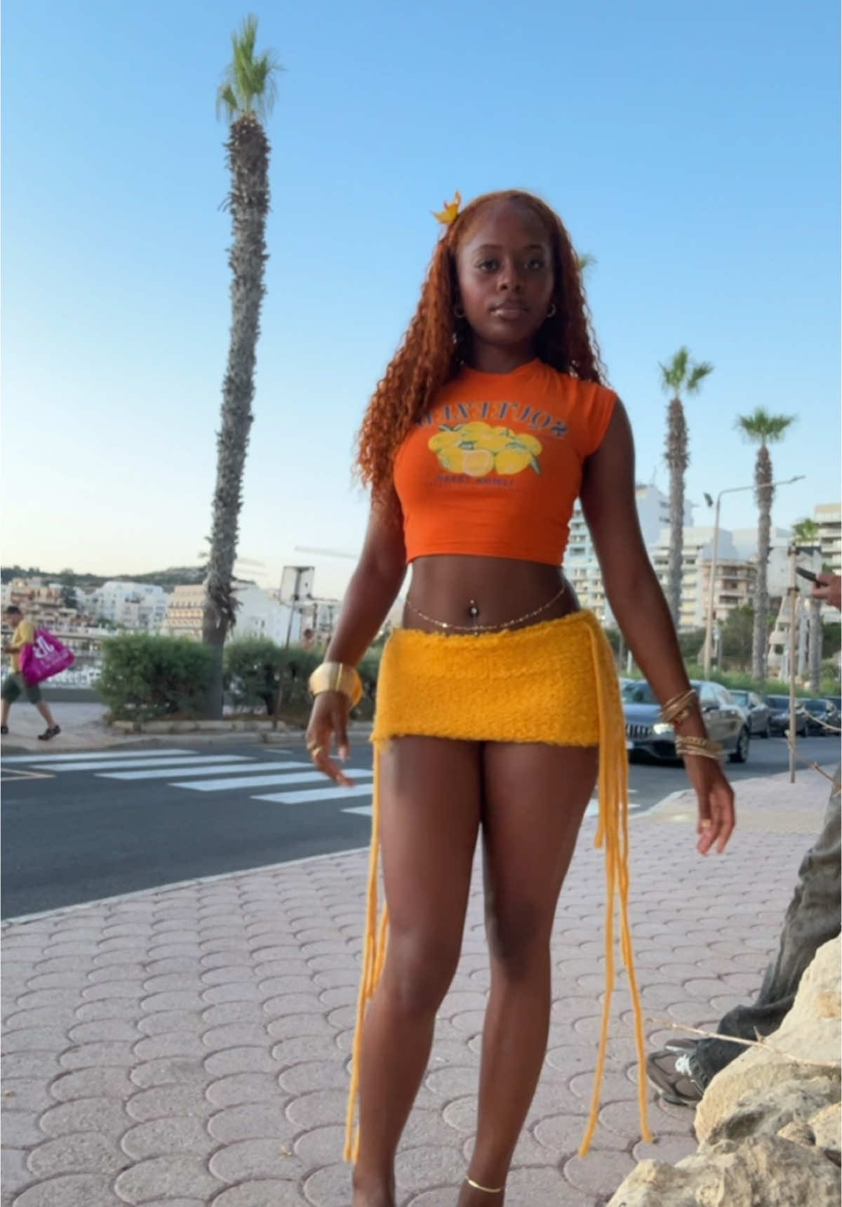 one of my fav fits of the summer so far 🍋 #OOTD #miniskirt #eurosummer #blackgirl #malta 
