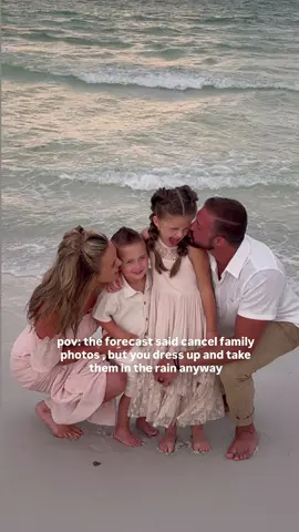 Can’t wait to see how these turned out 👀📸 Planned to get our family photos done while on our beach on vacation and of course the weather ended up being terrible 😂 After going back and fourth all day, our sweet photographer let me make the call … and I totally went against my usual play-it-safe self and said let’s risk it 😂🌧️  #3#30afamilyphotographer3#30aphotographerf#familyphotooutfits3#30aphotographybeachfamilyphotos 