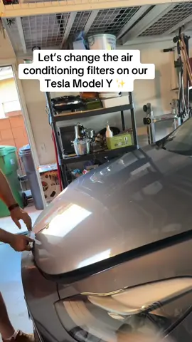 Changing the air conditioning filters  on our Tesla Model Y 🤗 We though it was gonna be easy but not this easy!! 😂🤩 #teslamodely #teslatok #hepa #tesla #bestcar 