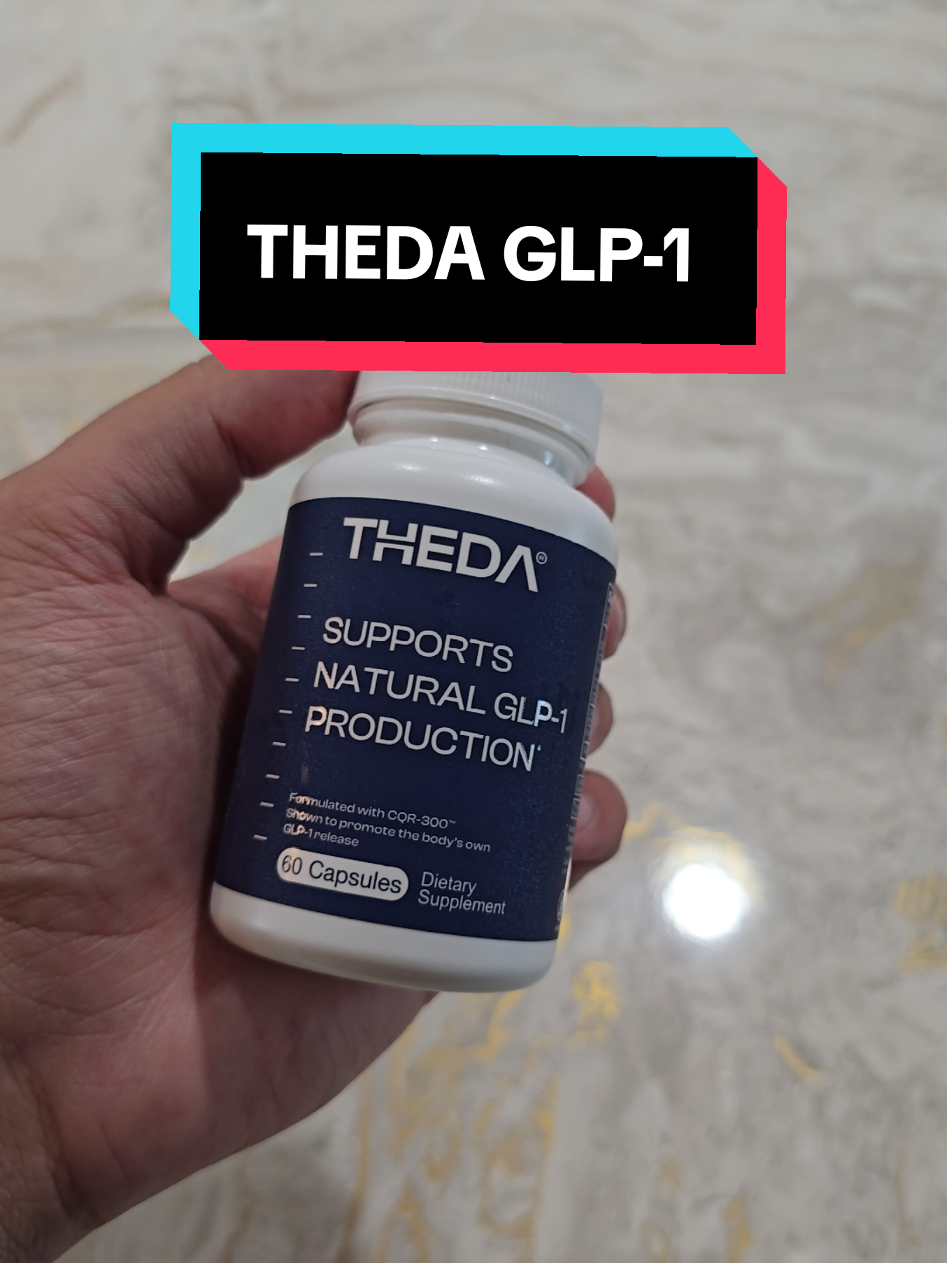 This is THEDA! A high quality GLP-1 Supplement that has been studied and shown to help increase your bodies natural  GLP-1 production! Click below and grab a few bottles!  #thedasupplement #theda #glp1  #cqr300 #superiorbrands #reducehunger #naturalglp1 