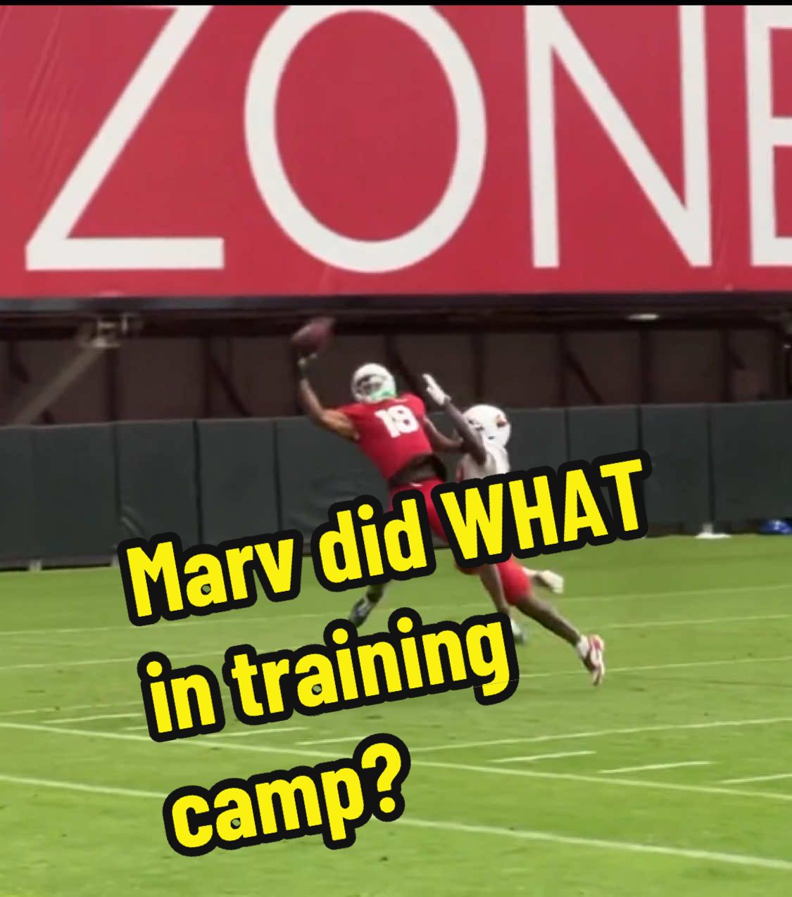 Former Ohio state star and current Arizona Cardinals WR Marvin Harrison Jr. with a crazy one handed catch in training camp. Get ready for a year 2 exploding from Marv. #arizona #arizonacardinals #marvinharrisonjr #ohio #ohiostatefootball #ohiostate #football #nfl #highlight #fyp #like #foryoupage 