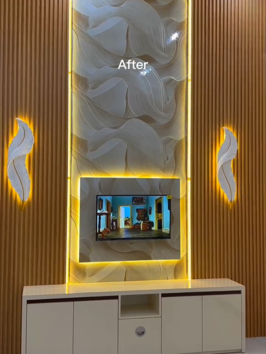 Alhamdulillah🤍 #backdroptv #backdroptvminimalis #backdroptvaesthetic 