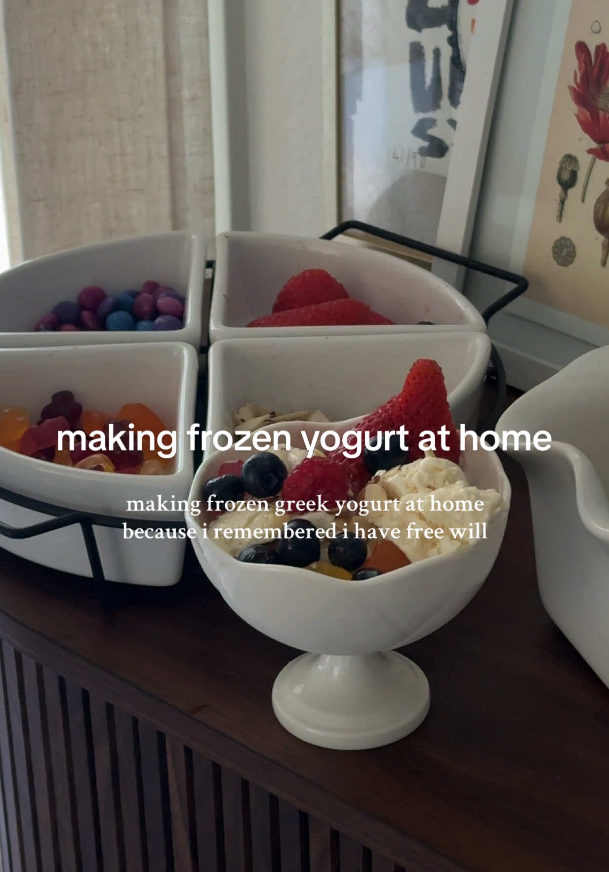 making frozen greek yogurt at home because i remembered i have free will 🍨 sure, i could’ve gone to go greek instead. but where’s the fun in that?  #froyo #frozenyogurt #gogreek 