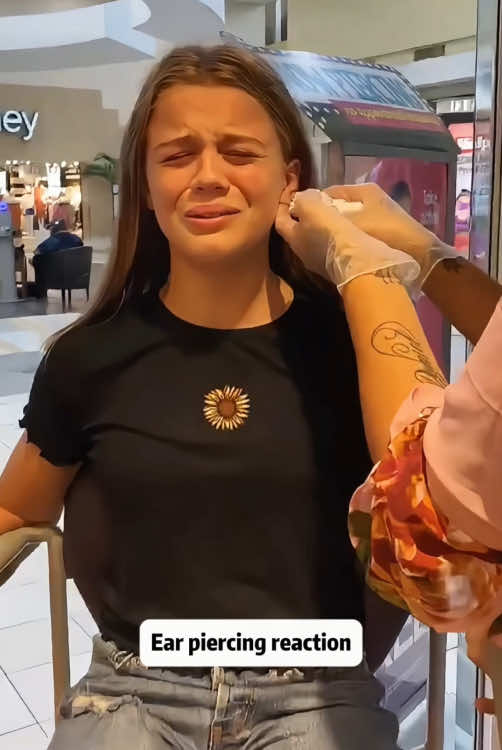 Ear piercing reaction 🤔#reaction #earpiercing #fun #funny #funnyreaction #children #funnyvideos #funnymoments #funnytiktok 