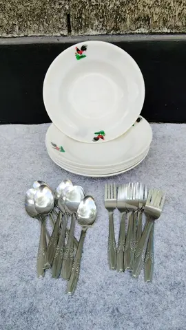 12 Pcs Piring ayam jago + 12 Pcs Sendok 12 Pcs Garpu #promoguncang77 #piringayamjago #sendok #garpu #fyp #like 