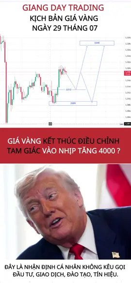 KỊCH BẢN GIÁ VÀNG NGÀY 29 THÁNG 07: GIÁ VÀNG KẾT THÚC ĐIỀU CHỈNH TAM GIÁC VÀO NHỊP TĂNG 4000 ?  #xau #xauusd #dautuvang #nhandinhgiavang #mt5 #giangdaytrading #tradingview #elliottwave #elliottwavetrading #wyckoff #xuhuong #bds #chungkhoan #cryto #elliott
