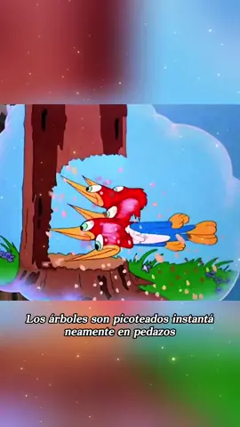 Este pájaro carpintero tiene la capacidad de tala de árboles más rápida del mundo.#cantoon #tiktok #animation 