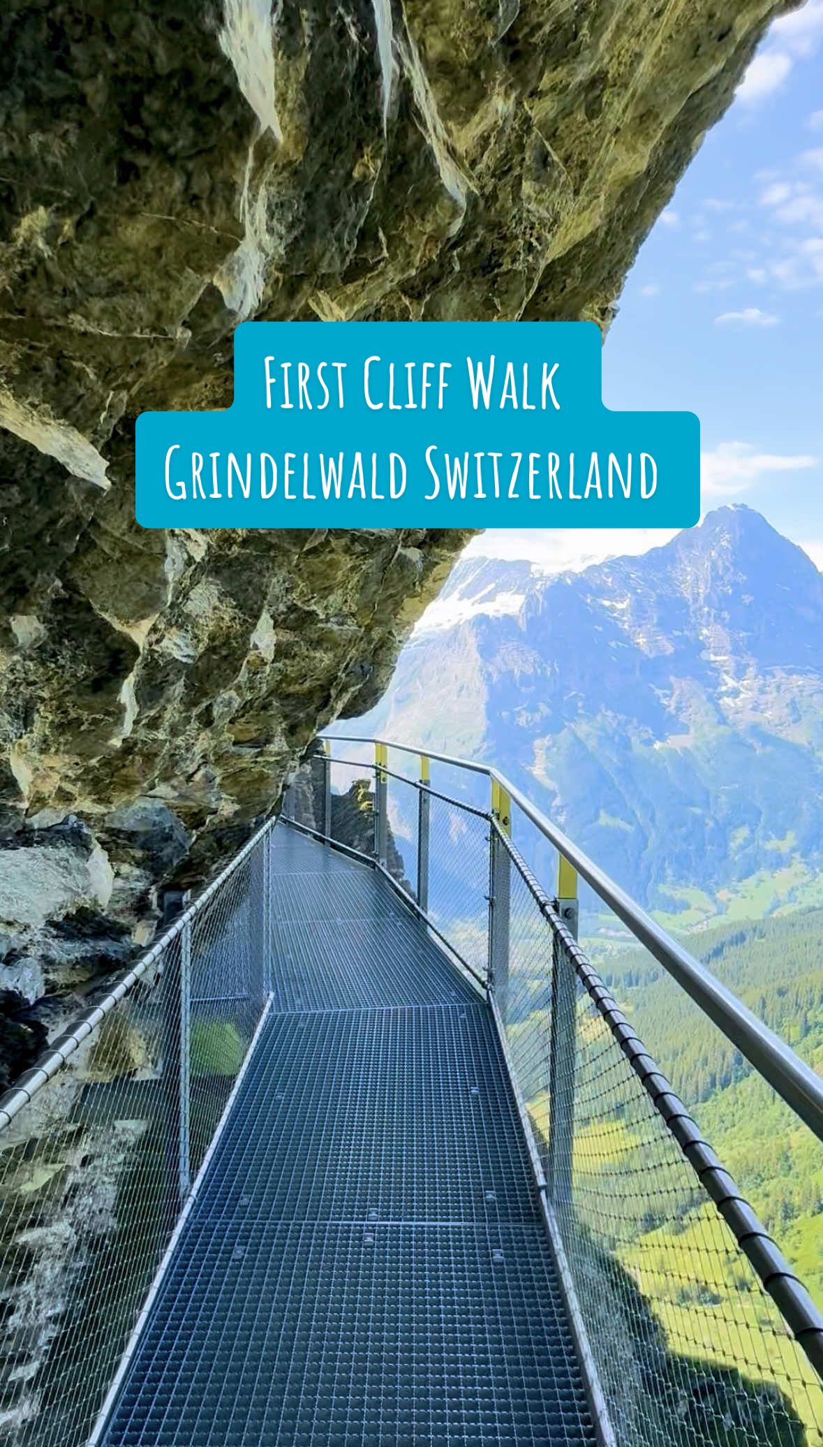 SAVE this experience for your Switzerland trip🇨🇭✨ First Cliff Walk at Grindelwald First, this experience is included in the cable car ticket. Located on the last stop, go early to beat the crowds. #switzerland #visitswitzerland #swissalps #grindelwald #grindelwaldfirst #firstcliffwalk 