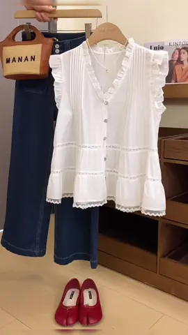 CHICMORE Atasan Wanita Kemeja Putih Cantik Lengan Pendek Gaya Modis😍😍😍 #kemejalenganpanjang #chicmoreindonesia 