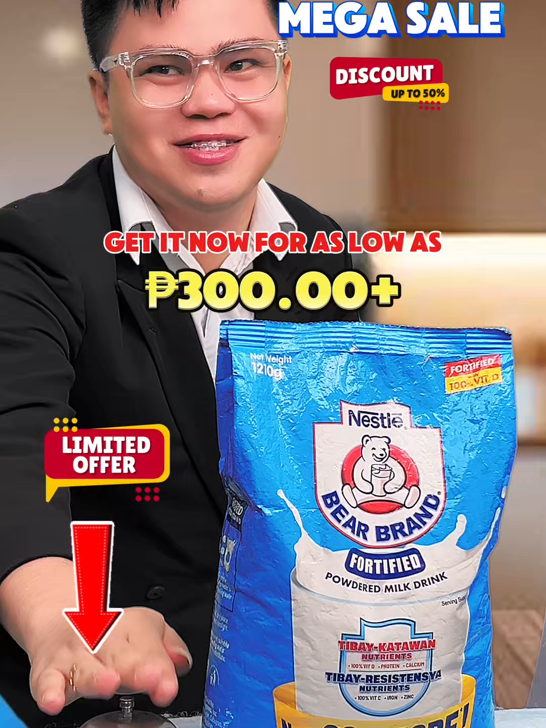 Payday Mega Sale! Bear Brand 1.21kg, BAGSAK presyo na, libreng shipping pa! #nestle #bearbrand #fysavings #milk #fortified #freeshipping #limitedoffer #off #bigdiscount #paydaysale #funtasticpayday #funtasticpaydaysale #megasale