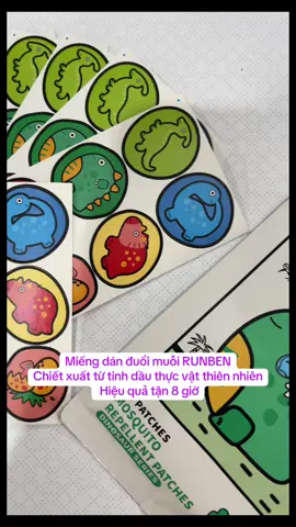 Miếng dán đuổi muỗi RUNBEN, chiết xuất tinh dầu thiên nhiên, an toàn lành tính cho bé từ 6 tháng tuổi và cả gia đình luôn đây ạ #runben #miengdanduoimuoi #tinhdauthiennhien #antoan #muataitiktok #vatdunggiadinh 