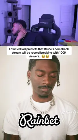 LowTierGod predicts that Bruce’s comeback stream will be record breaking with 100K viewers…🥹🥹 #ltg #brucedropemoff #streamer #aura #comeback