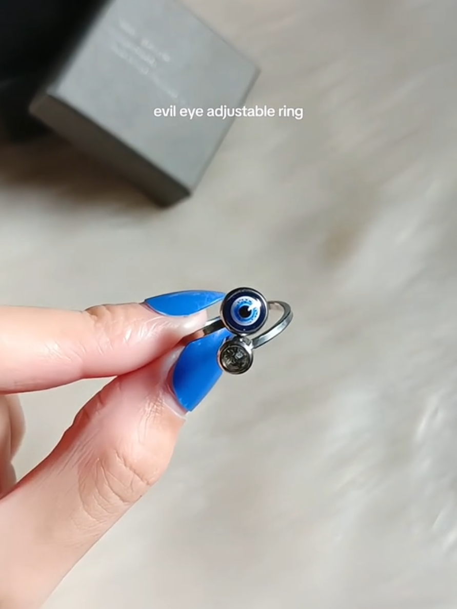 blessed evil eye adjustable ring🧿✨ #evileye #blessed #ring #evileyeprotection #adjustablering #foryou 