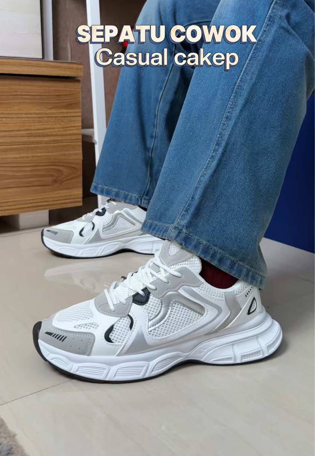 Sneaker pria terbaru casual cocok di matchingin sama loose pants #sepatupria #sepatusneakers #sepatucowok 