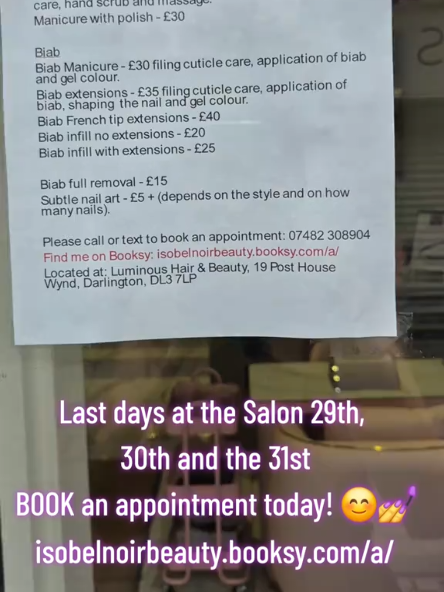 #LuminousHairAndBeauty  #elegance #nailextensions #nailpolish #beauty #glamour #manicure #nails #darlington #biab #gelnails 
