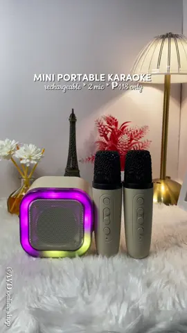 K12 Mini Karaoke Wireless speaker with 2 mic for only ₱100+  #minikaraoke #wirelesskaraoke #wirelesspeaker #fypage #k12minikaraoke 