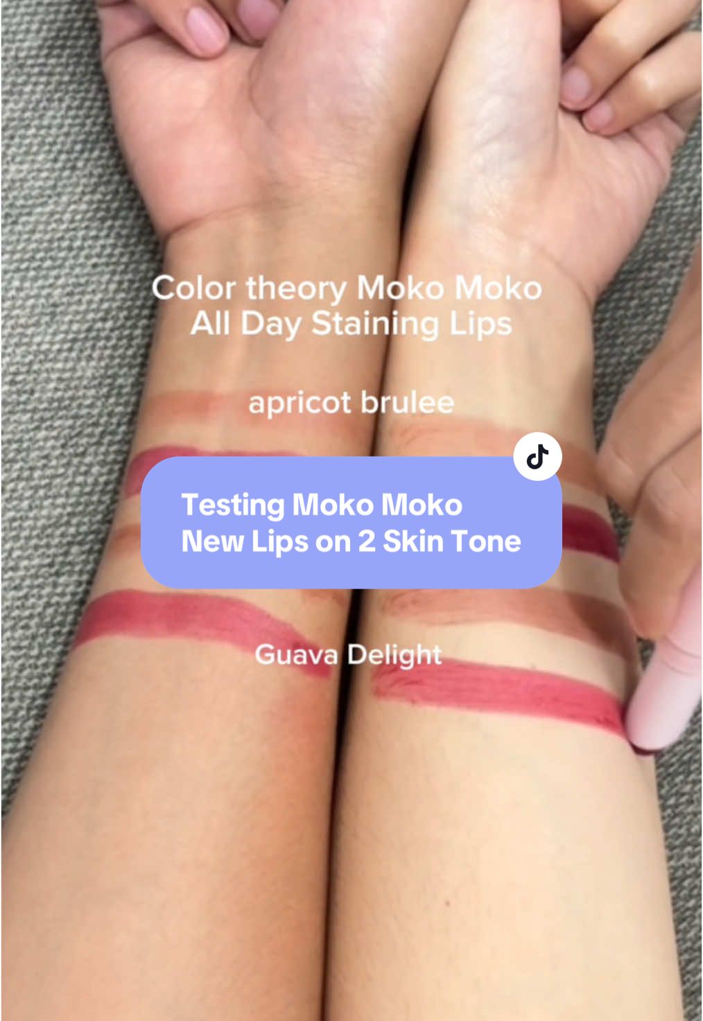 Testing Moko Moko TicToc Melting Lip on 2 Skintone 🥰 Kamu mau coba yang mana? 💋💄 #mokomoko #notouchupsneeded #notyourbasicbalm #nomoreboringlips 