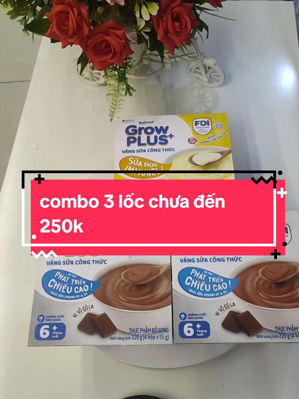 Combo 3 lốc váng sữa cho bé giá chưa đến 250k . Các mẹ săn cho con ăn nè ❤️🥰🍣 #nutifoodgrowplus #vangsua #vangsuaglowplus #tiktok #andam #andamcungbe #growplus 