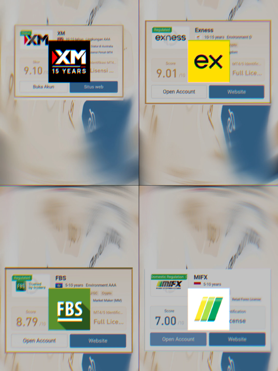 Beberapa Broker dengan ratingnya #broker #xm #exness #fbs #mifx 