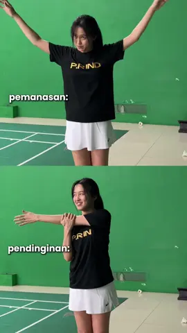 bedanya pemanasan dan pendinginan badminton versi saya😇😽 @PR Sports Indonesia 