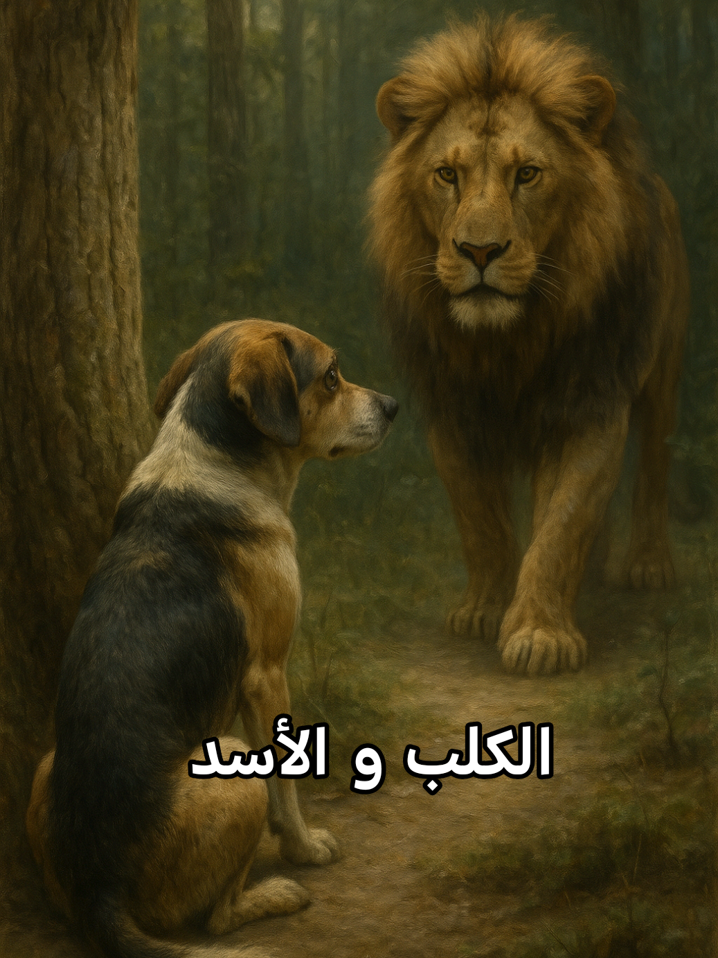 الكلب و الأسد 🐕🦁#creatorsearchinsights  #حكاية #حكم #وهم #story 