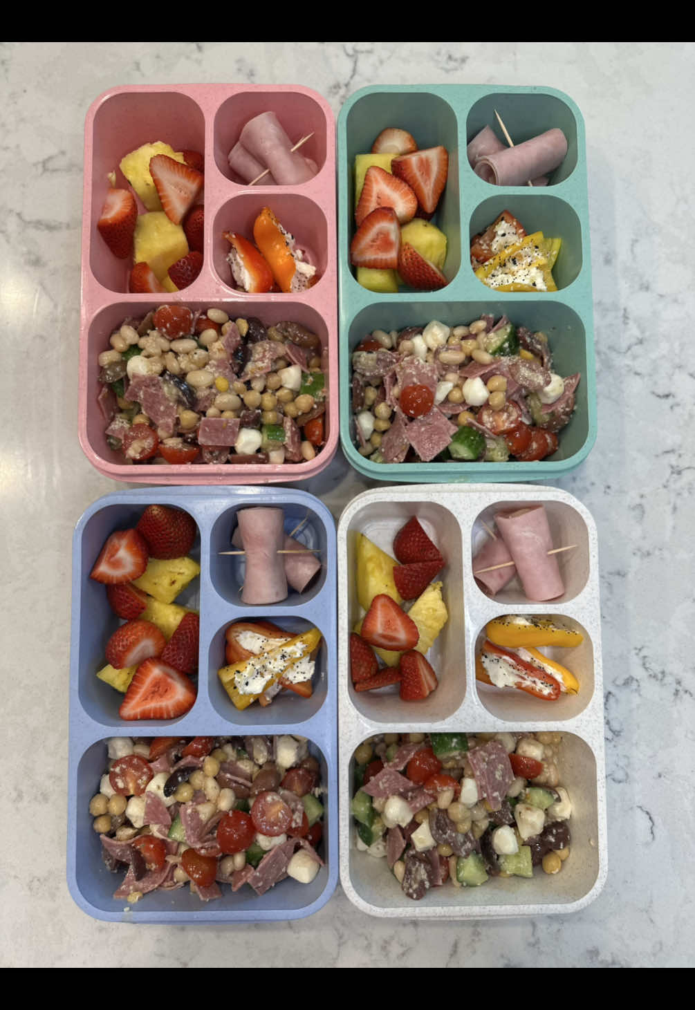 Trying dense bean salad for the first time this week! Definitely will split it into more than 4 servings next time. Last week before I have to go back to teaching….😩 #lunch #lunchideas #mealprep #densebeansalad #fentysuperbrandday #asmr #restock #asmrrestock 