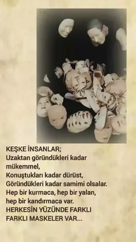 Herkesin yüzünde farklı farklı maskeler var...🍂