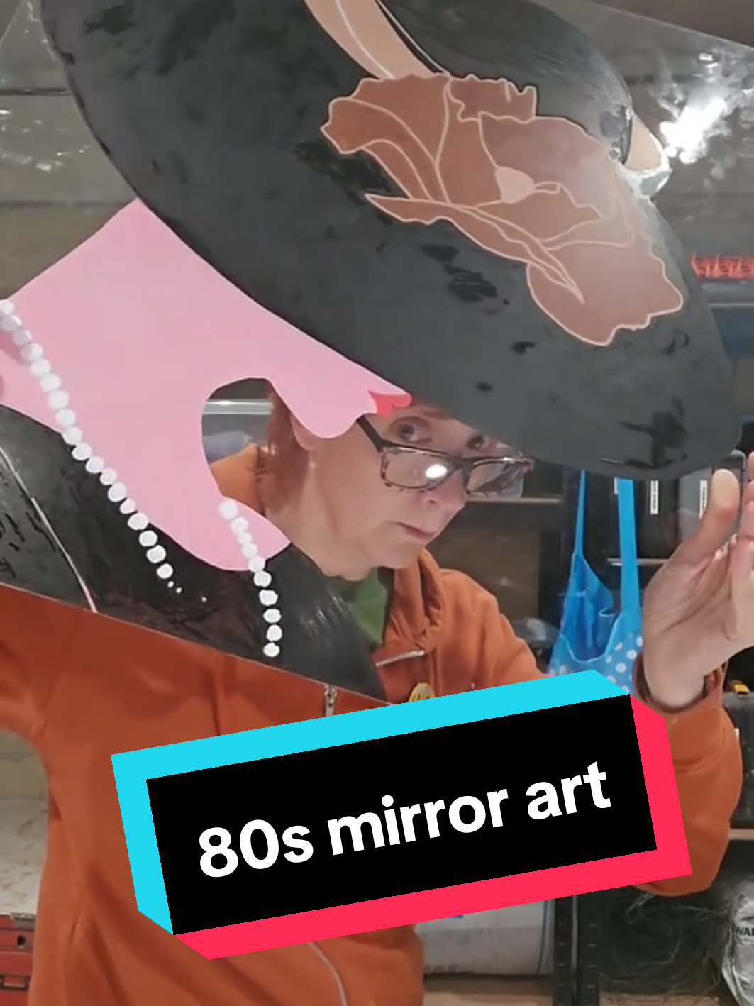 Today I have been recreating a classic 1980s mirror for my show Mumorial. Big hat, big nostalgia. Will the mirror film actually work? - no idea! #DIY #1980s #Eighties #Props #Mirror #Craft #Theatre 