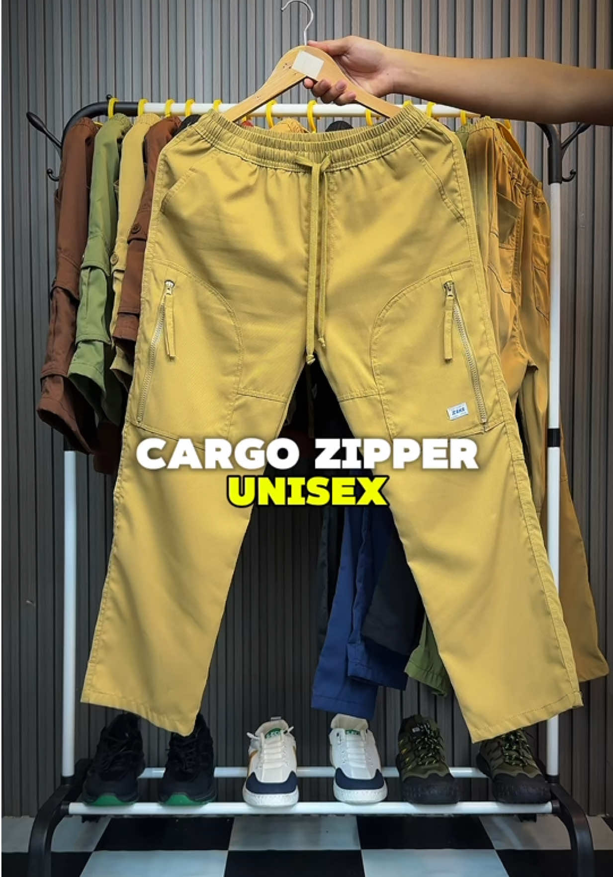 Rm25✅ dapat Cargo Zipper Straight cut #foryoupage #seluarviral #cargopants #unisex 