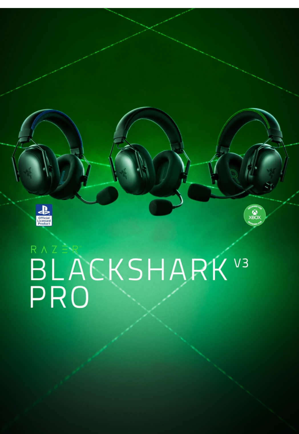 The successor to the #1 esports headset trusted by the pros has arrived. Enter a new era of dominance with the Razer BlackShark V3 Pro — available for PC, Xbox, and PlayStation. Made with the world’s best players, unlock a game-winning combination of response, focus, and clarity powered by Razer HyperSpeed Wireless Gen-2 with industry-leading 10ms response, hybrid active noise cancellation, and a new full band mic. #Razer #BlackSharkV3Pro #Razerheadset