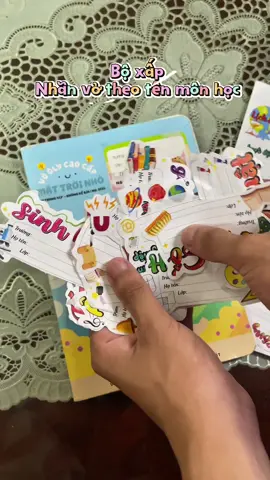 Bộ xấp nhãn vở theo tên môn học #tiktokshop #nhanvo 