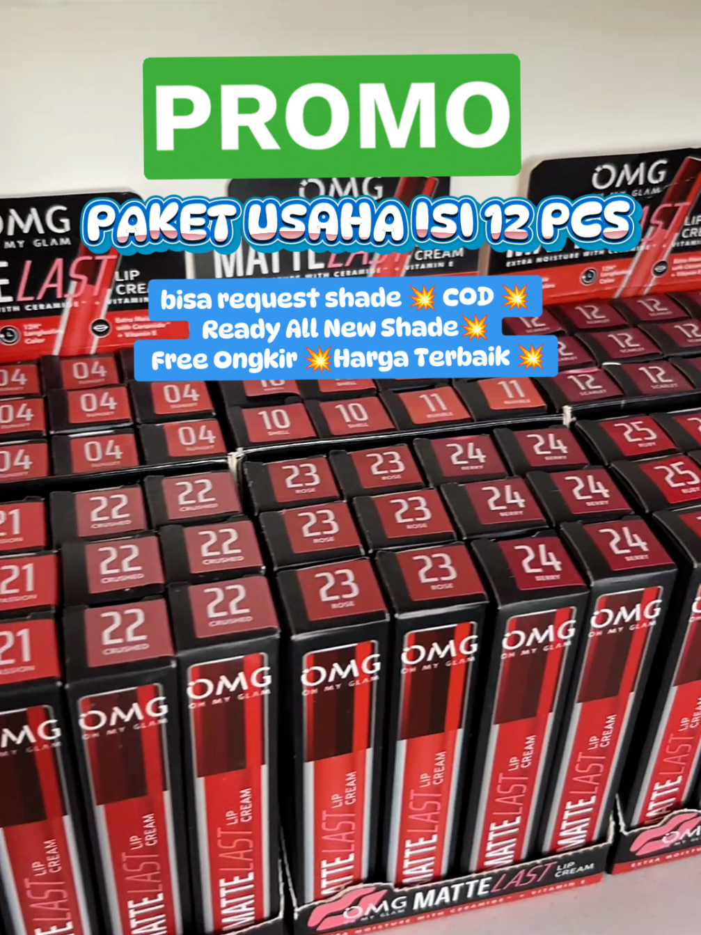 #omgmattelastlipcream #omglipcream #omgpaketusaha #paketusahakosmetik #omgombrelips #guncanggajian #guncang88 