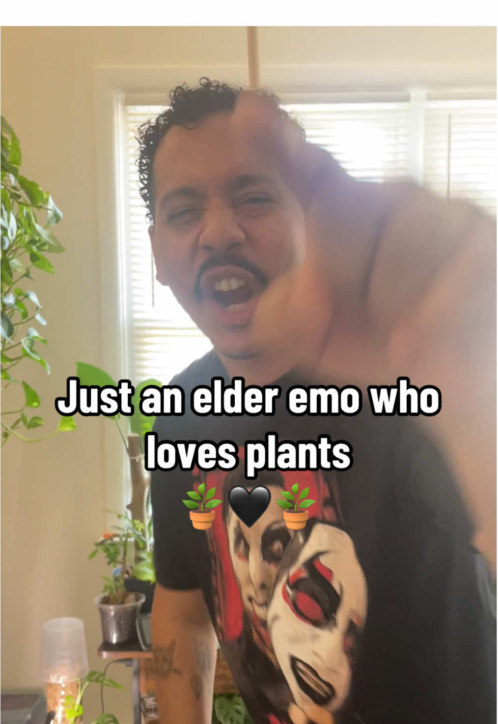 I wanted to do this trend so bad but I can’t dance. Good to see some older bands on trending sounds and I HAD to add in a plant 😅 #planttiktok #PlantTok #mosntera #piercetheveil #elderemo 