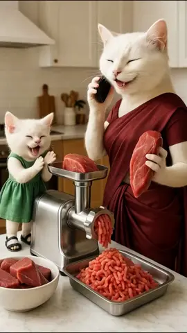 From laughter to screams :A Dinner drenched in tears . #ai #cutecats #catstories 