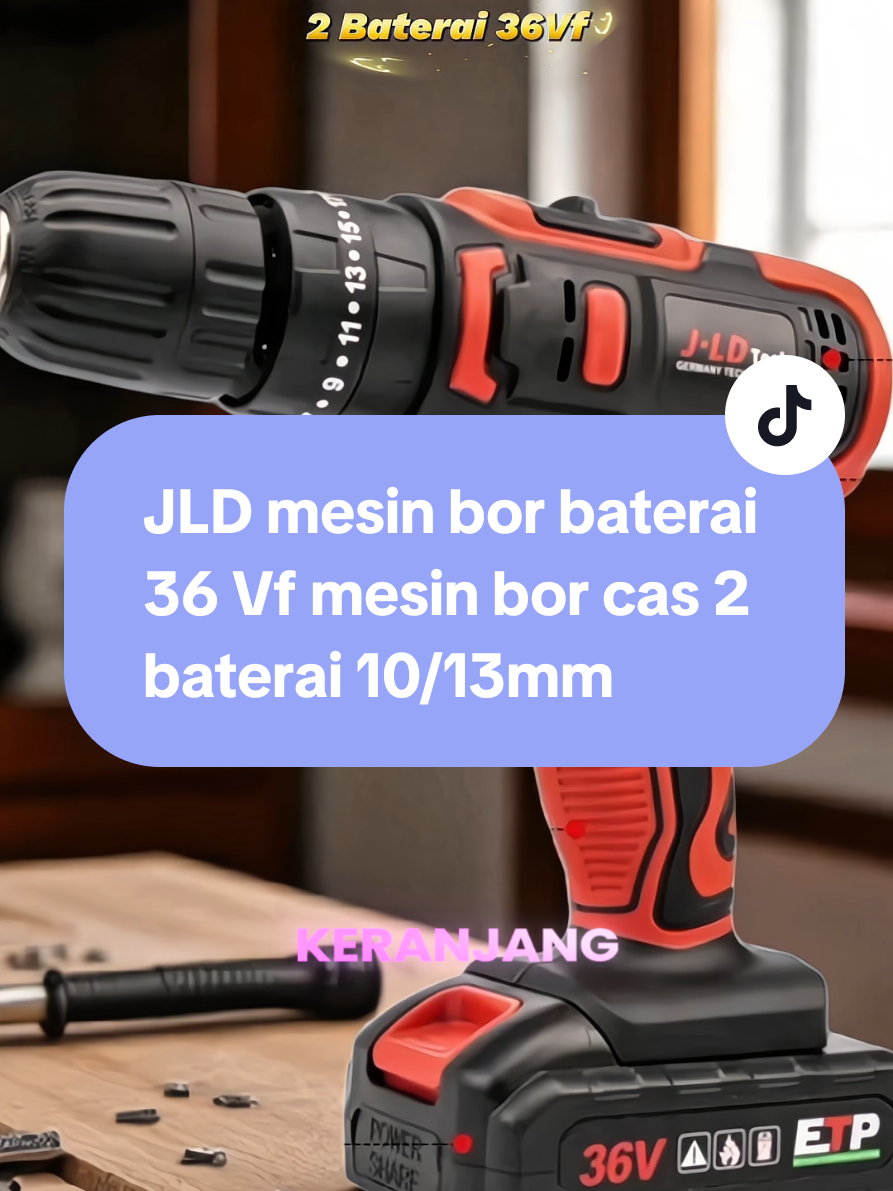 JLD mesin bor baterai 36 Vf mesin bor cas 2 baterai 10/13mm #cordlessbor #mesinborbaterai #jldmesinborbaterai